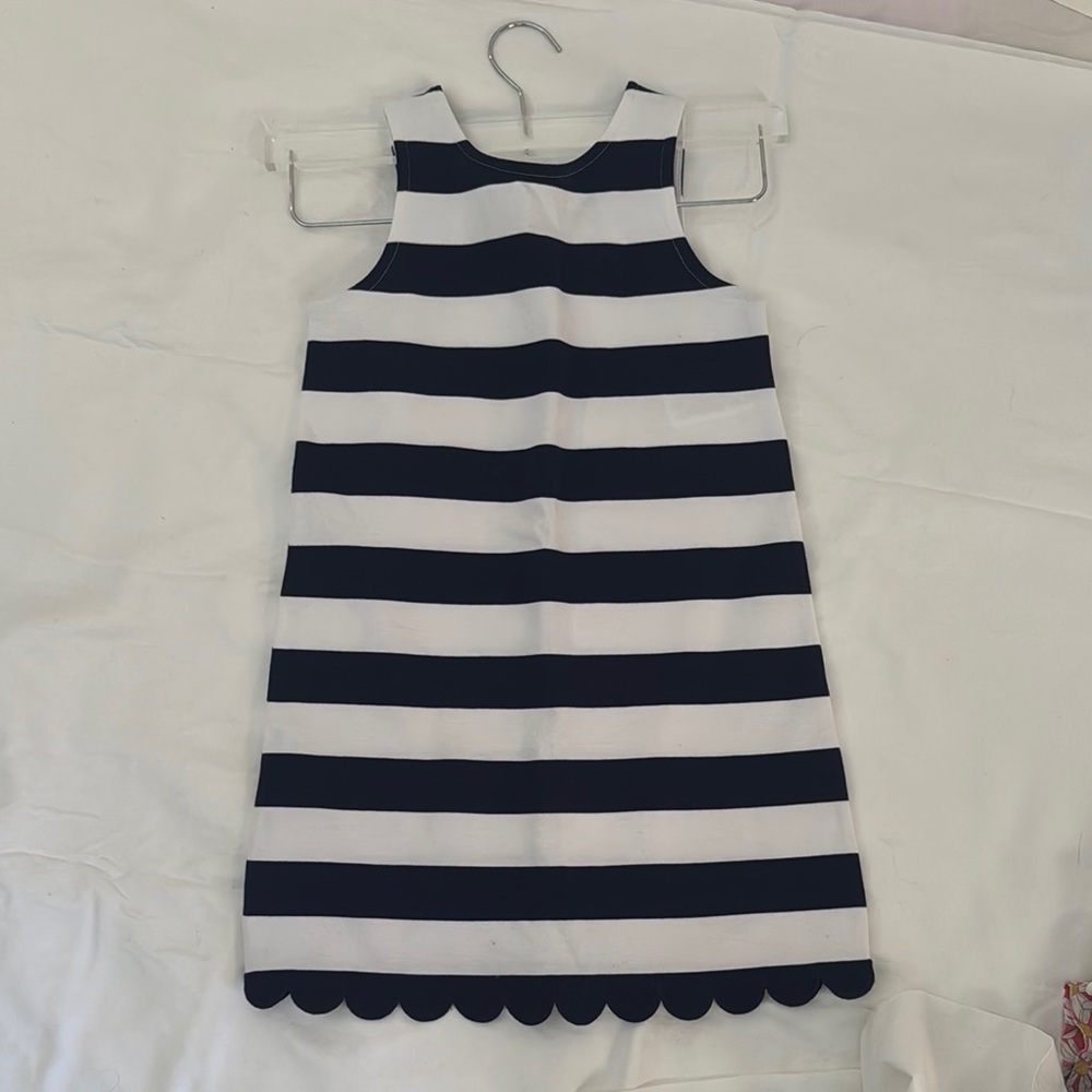 Ralph Lauren Navy and White Striped Kids Dress